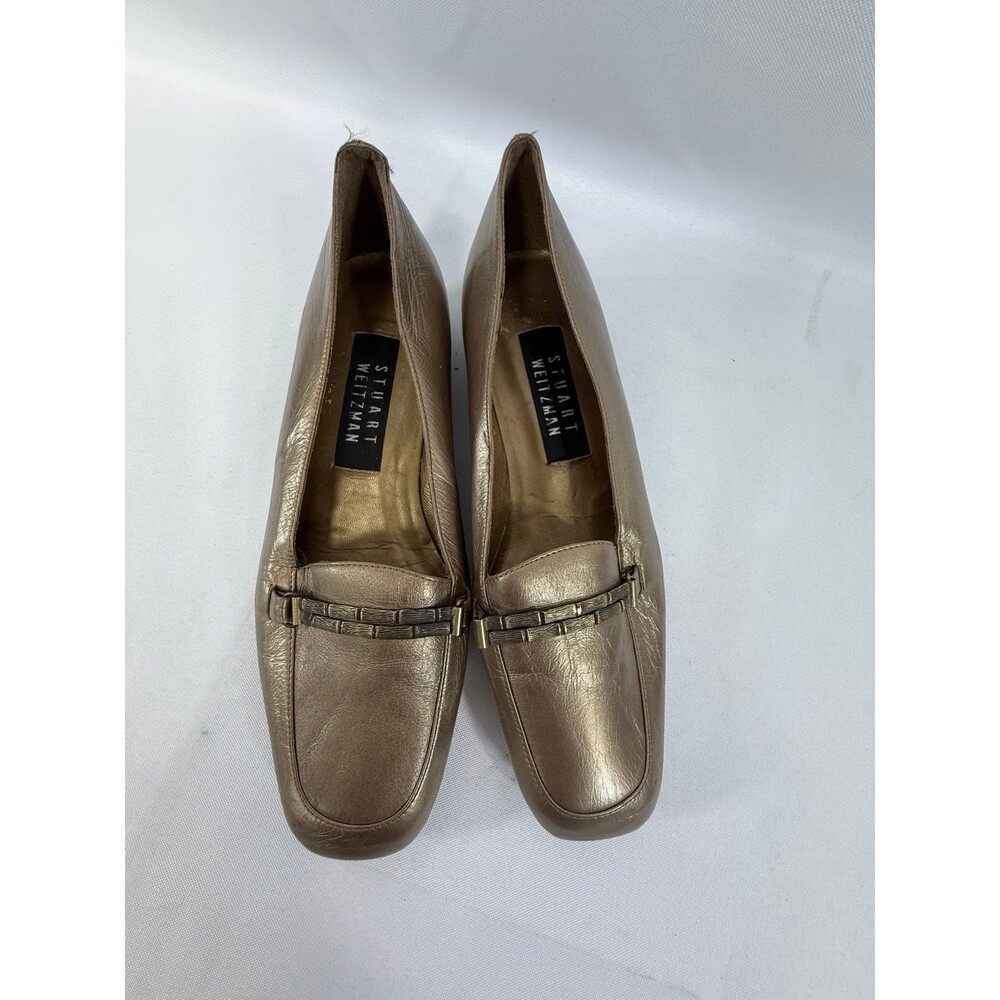 VINTAGE Stuart Weizman bronze metallic leather loafers Size Women’s 7 No box